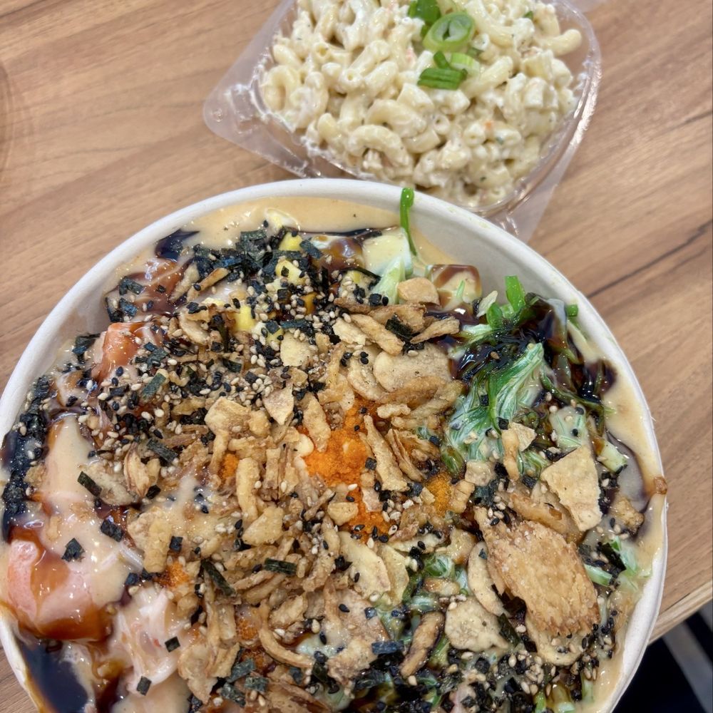 Alohahola - Pick 2 protein poke bowl and side of macaroni salad - Hawaiian Near Me - Chesapeake, Virginia Alohahola - Pick 2 protein poke bowl and side of macaroni salad - Hawaiian Near Me - Chesapeake, Virginia