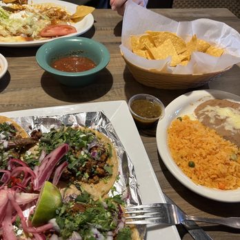 Plaza Mexico - Street tacos (front), enchiladas. - Mexican Near Me - Bell Air, Maryland