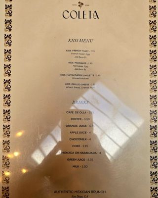 Menu photo 5 Coleta Brunch National City, CA