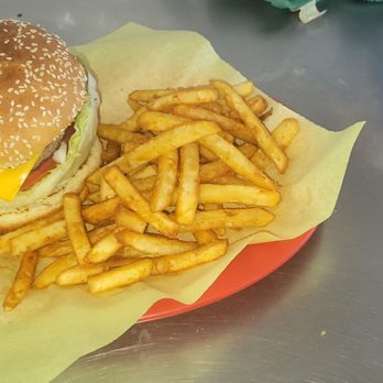 Wings & Mix Restaurant - Let's enjoy a huge cheese burger here at wings mix. Very yummy - Mexican Near Me - Lakeside, California