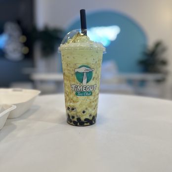 Timeout Tea Club - Pistachio smoothie with original boba - Bubble Tea Near Me - San Fernando Valley, California