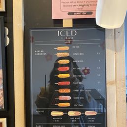 Corn dog menu Corn dog menu