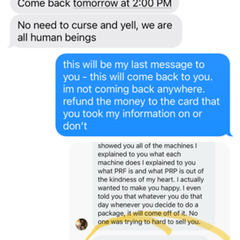 No Filter Medical Spa - final message and demand for refund promised - Skin Care Near Me - Miami, Florida No Filter Medical Spa - final message and demand for refund promised - Skin Care Near Me - Miami, Florida