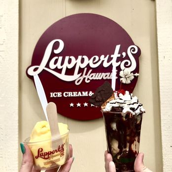 Lappert's Hawaii - Aunt Lilokis Passion fruit & Brownie Sundae with kona coffee and white chocolate macadamia nut - Ice Cream & Frozen Yogurt Near Me - Koloa, Hawaii Lappert's Hawaii - Aunt Lilokis Passion fruit & Brownie Sundae with kona coffee and white chocolate macadamia nut - Ice Cream & Frozen Yogurt Near Me - Koloa, Hawaii
