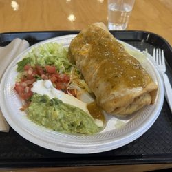 Oscars Taco Shop - Carne asada burrito "chimi style" with salsa from the salsa bar on top.