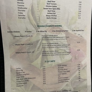 O'ahu Grill - Menu - Hawaiian Near Me - Honolulu, Hawaii