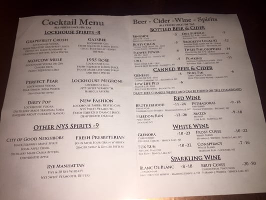 Menu photo 8 Lockhouse Distillery & Bar Buffalo, NY Menu photo 8 Lockhouse Distillery & Bar Buffalo, NY