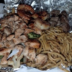 Kabuki Food Truck Clarksville - Combo 12 with chicken, steak, shrimp and lomien noodles