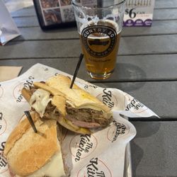 Delicious Cuban Sandwich and a tasty beer