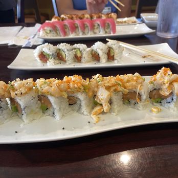 Red Wasabi - Salmon & Scallop Roll - Japanese Near Me - Loma Linda, California Red Wasabi - Salmon & Scallop Roll - Japanese Near Me - Loma Linda, California
