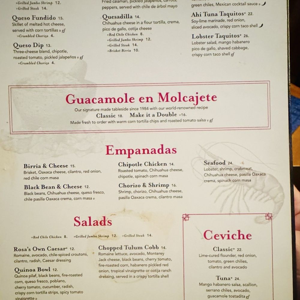 Rosa Mexicano - Menu - Mexican Near Me - Oxon Hill, Maryland Rosa Mexicano - Menu - Mexican Near Me - Oxon Hill, Maryland