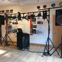 BIG FUN Disc Jockeys - BIG FUN set up for dancing inside the Los Altos History Museum