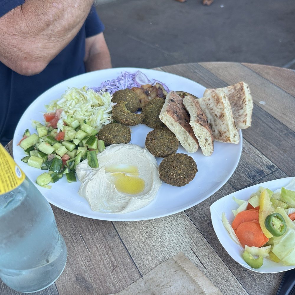 Hamitbach - Falafel plate with salatim - Mediterranean Near Me - San Diego, California