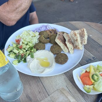 Hamitbach - Falafel plate with salatim - Mediterranean Near Me - San Diego, California