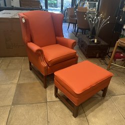 UrbanBurb Furniture - Wingback newly upholstered Armchair with Nail Heads