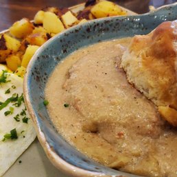 Biscuits & Turkey Sausage Gravy With Eggs