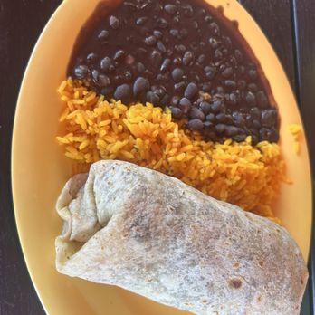 La Bamba Island Cuisine - The St. Thomas Burrito- inside was meat, guac, and sauce. No beans or rice in the burrito. - Cuban Near Me - Burbank, California