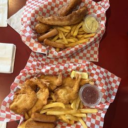 Special Fish and chips Shrimp special and chips
