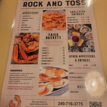 Rock & Toss Crab House - Menu - Seafood Near Me - Upper Marlboro, Maryland Rock & Toss Crab House - Menu - Seafood Near Me - Upper Marlboro, Maryland