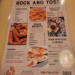 Rock & Toss Crab House - Menu