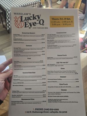Menu photo 2 Wardlaw’s Lucky Eye Q LaFayette, GA Menu photo 2 Wardlaw’s Lucky Eye Q LaFayette, GA