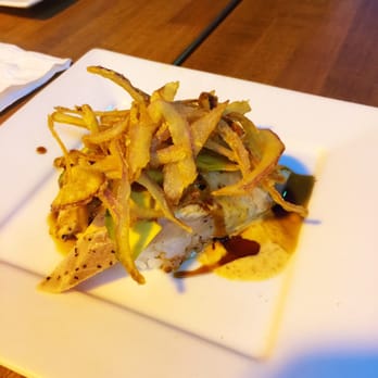 Fire Fish Sushi and More - Monster sushi (sushi with fried onions, avacado, and ponzu sauce on top) - Sushi Bars Near Me - Temecula, California Fire Fish Sushi and More - Monster sushi (sushi with fried onions, avacado, and ponzu sauce on top) - Sushi Bars Near Me - Temecula, California