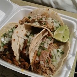 Taco Mexican - 2 Al Pastor & 2 Barbacoa tacos. Mouth-watering!