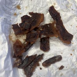 Wendy's - Burnt bacon from my Asiago Ranch Classic Chicken Club