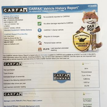 OC Chief Auto - Original Carfax they gave us. No damage reported. All looks good. - Car Dealers Near Me - Newport Beach, California OC Chief Auto - Original Carfax they gave us. No damage reported. All looks good. - Car Dealers Near Me - Newport Beach, California