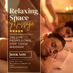 Relaxing Space - Deep Tissue Massage ‍‍
Relieve muscle tension, stress, and body soreness while feeling refreshed and relaxed