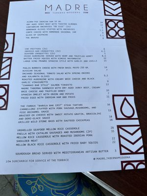 Menu photo 2 Madre Taberna Moderna Barcelona, B