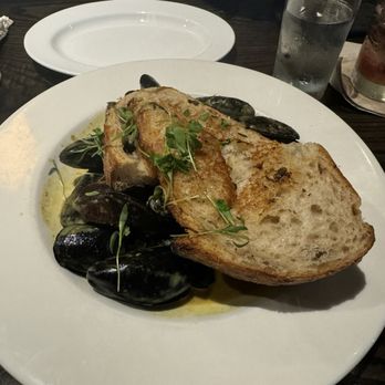 On Swann - Muscles in a light curry sauce with grilled bread that was the best I've ever had served with mussels - Bars Near Me - Tampa, Florida