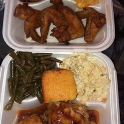 Cokus Kitchen - Oven roasted BBQ chicken, cornbread, potato salad, green beans. Chicken wings, yams, mac and cheese.