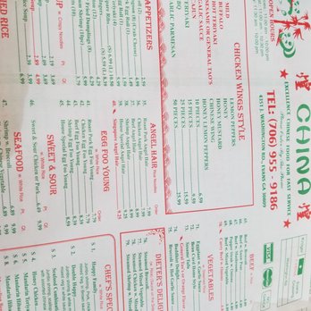 China - a menu for a chinese restaurant - Chinese Near Me - Evans, Georgia