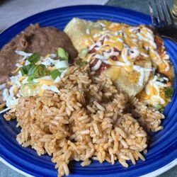 Twin Butte Country General Store - Veggie enchilada with rice and beans