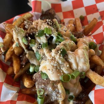 The Midway - Bulgogi fries -- a few slices and pieces of bulgogi topped with mayonnaise & Sriracha (?) it was delicious and fresh! - Bars Near Me - West Sacramento, California