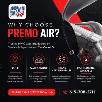 Premo Air - Local, Family Owned, Trusted - Heating & Air Conditioning/HVAC Near Me - Lebanon, Tennessee Premo Air - Local, Family Owned, Trusted - Heating & Air Conditioning/HVAC Near Me - Lebanon, Tennessee