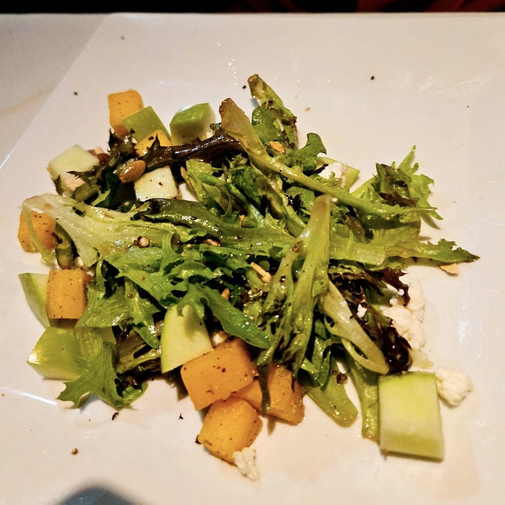NoJa - Harvest salad with Baldwin county lettuce, roasted pumpkin, candied walnuts, goat cheese, pumpkin seeds, apples and orange vinaigrette. - New American Near Me - Mobile, Alabama NoJa - Harvest salad with Baldwin county lettuce, roasted pumpkin, candied walnuts, goat cheese, pumpkin seeds, apples and orange vinaigrette. - New American Near Me - Mobile, Alabama