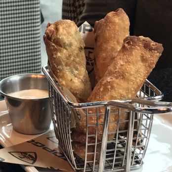 Topgolf - Mac and cheese egg rolls, can't go wrong with fried cheese anything - Golf Near Me - Dallas, Texas Topgolf - Mac and cheese egg rolls, can't go wrong with fried cheese anything - Golf Near Me - Dallas, Texas