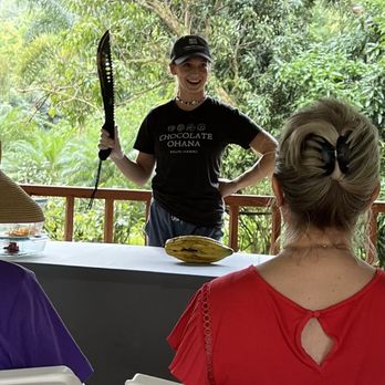 Lydgate Farms - Maddie showing her machete skills - Botanical Gardens Near Me - Kapaa, Hawaii Lydgate Farms - Maddie showing her machete skills - Botanical Gardens Near Me - Kapaa, Hawaii