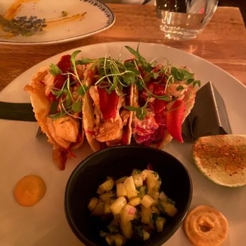 Kahlo - Lobster tacos with pineapple on the side - New Mexican Cuisine Near Me - New York, New York Kahlo - Lobster tacos with pineapple on the side - New Mexican Cuisine Near Me - New York, New York