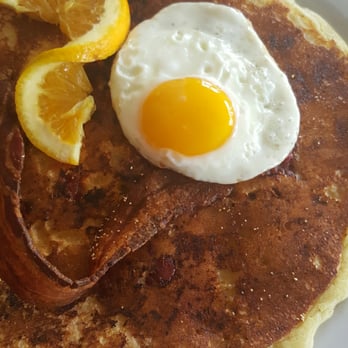 Hudson Point Cafe - My cherry cornmeal Pancake! - New American Near Me - Port Townsend, Washington Hudson Point Cafe - My cherry cornmeal Pancake! - New American Near Me - Port Townsend, Washington