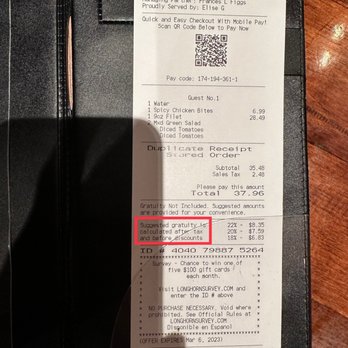 LongHorn Steakhouse - Sneakily practice of calculating tip after tax. - Steakhouses Near Me - Clarksville, Indiana