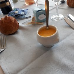La mise en bouche velouté de potiron