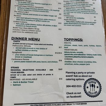 The Braxton Bistro - Menu pg 2 - Burgers Near Me - Sutton, West Virginia