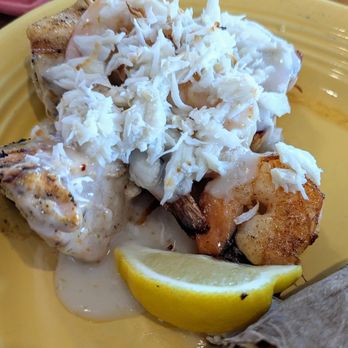 Daddy Mac's Beach Grille - Gorgeous swordfish topped with grilled shrimp and creamy crab sauce. - Seafood Near Me - Surf City, North Carolina