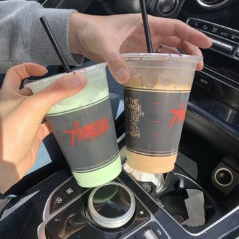 7 Leaves Cafe - Mung bean milk tea (left); Vietnamese Coffee (right) - Coffee & Tea Near Me - Irvine, California 7 Leaves Cafe - Mung bean milk tea (left); Vietnamese Coffee (right) - Coffee & Tea Near Me - Irvine, California