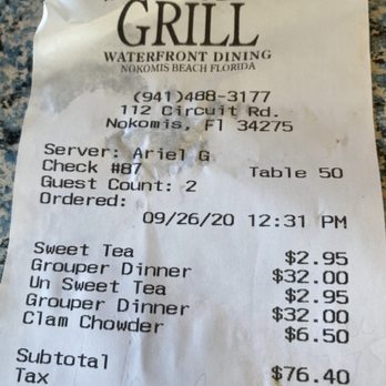 Pop's Sunset Grill - That's absurd - Seafood Near Me - Nokomis, Florida