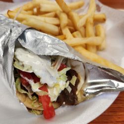 Samad Mediterranean - Gyro wrap with fries