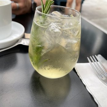 Cafe Mogador - Elderflower Rosemary spritz - Moroccan Near Me - Brooklyn, New York Cafe Mogador - Elderflower Rosemary spritz - Moroccan Near Me - Brooklyn, New York